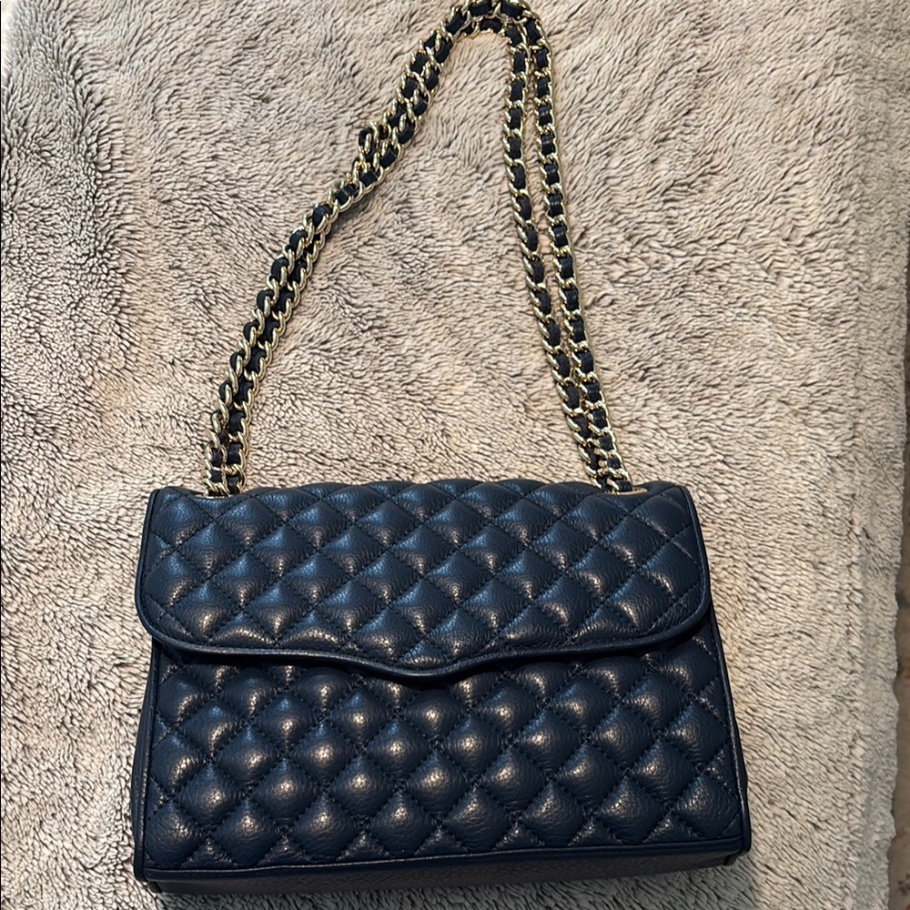 Rebecca Minkoff Quilted Navy Chain Shoulder Bag